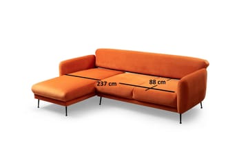 Azeriah Sovesofa med Divan Venstre - Oransje - Møbler - Sofaer - Sovesofaer - Sovesofa divan