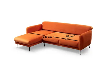 Azeriah Sovesofa med Divan Venstre - Oransje - Møbler - Sofaer - Sovesofaer - Sovesofa divan