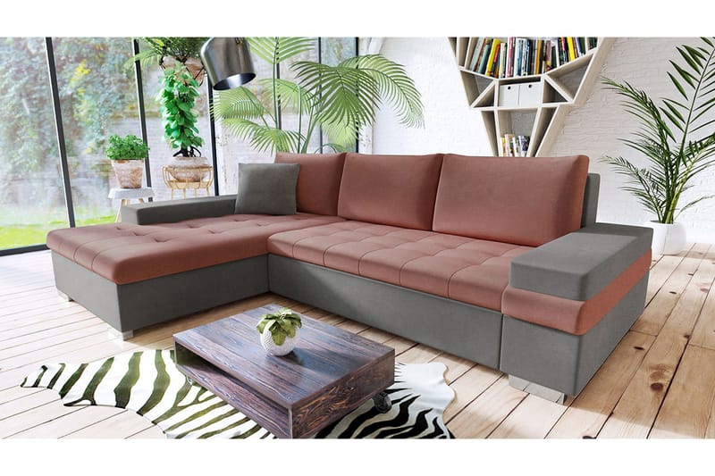 Bangkok Hjørnesofa Mini - Rosa / Grå - Møbler - Sofaer - Sovesofaer - Sovesofa divan