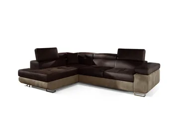 Bobis Sovesofa med Sjeselong Venstre - Brun - Møbler - Sofaer - Sovesofaer - Sovesofa divan