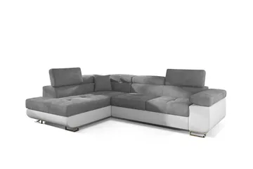 Bobis Sovesofa med Sjeselong Venstre - Grå/Hvit - Møbler - Sofaer - Sovesofaer - Sovesofa divan