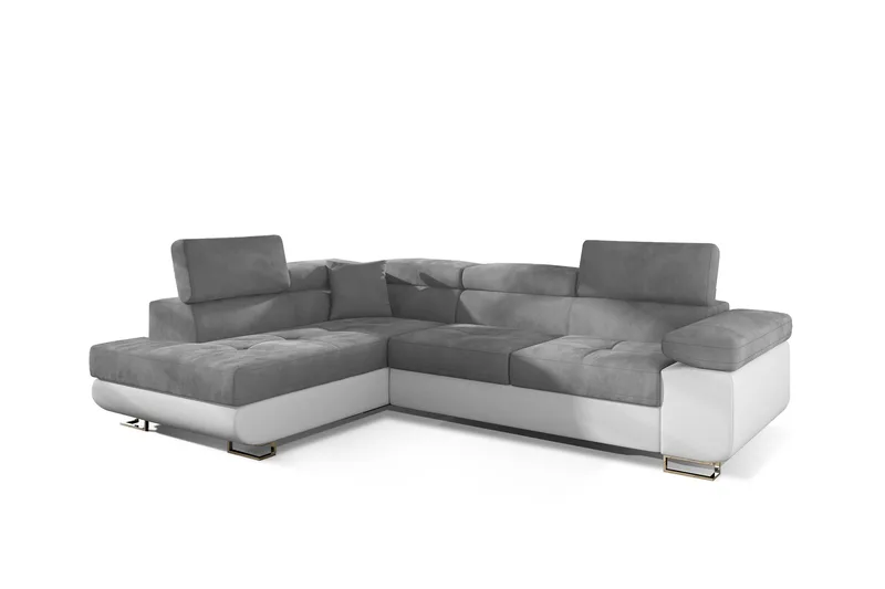 Bobis Sovesofa med Sjeselong Venstre - Grå/Hvit - Møbler - Sofaer - Sovesofaer - Sovesofa divan