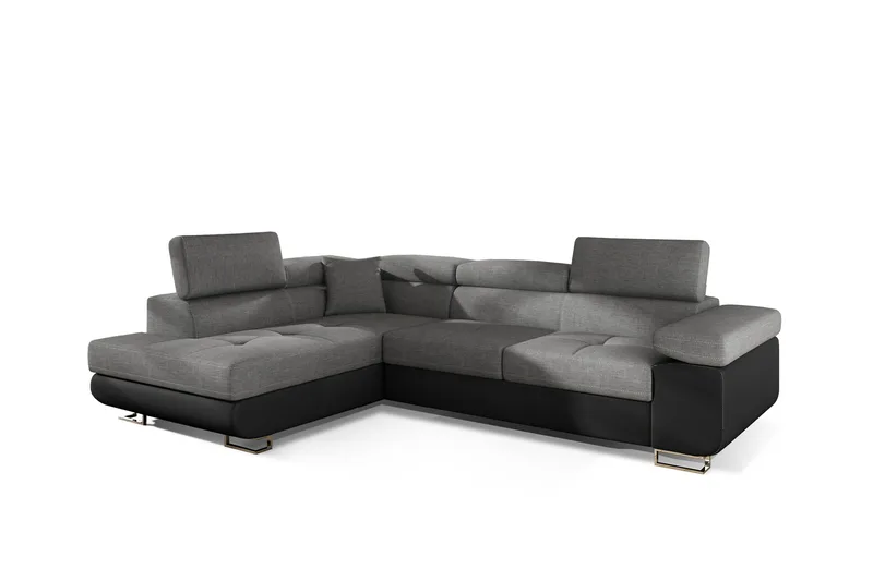 Bobis Sovesofa med Sjeselong Venstre - Grå/Svart - Møbler - Sofaer - Sovesofaer - Sovesofa divan