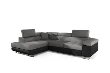 Bobis Sovesofa med Sjeselong Venstre - Grå/Svart - Møbler - Sofaer - Sovesofaer - Sovesofa divan