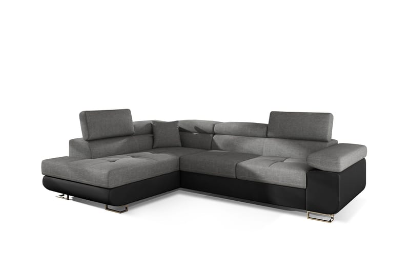 Bobis Sovesofa med Sjeselong Venstre - Grå/Svart - Møbler - Sofaer - Sovesofaer - Sovesofa divan