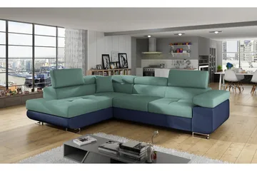 Bobis Sovesofa med Sjeselong Venstre - Grønn/Blå - Møbler - Sofaer - Sovesofaer - Sovesofa divan