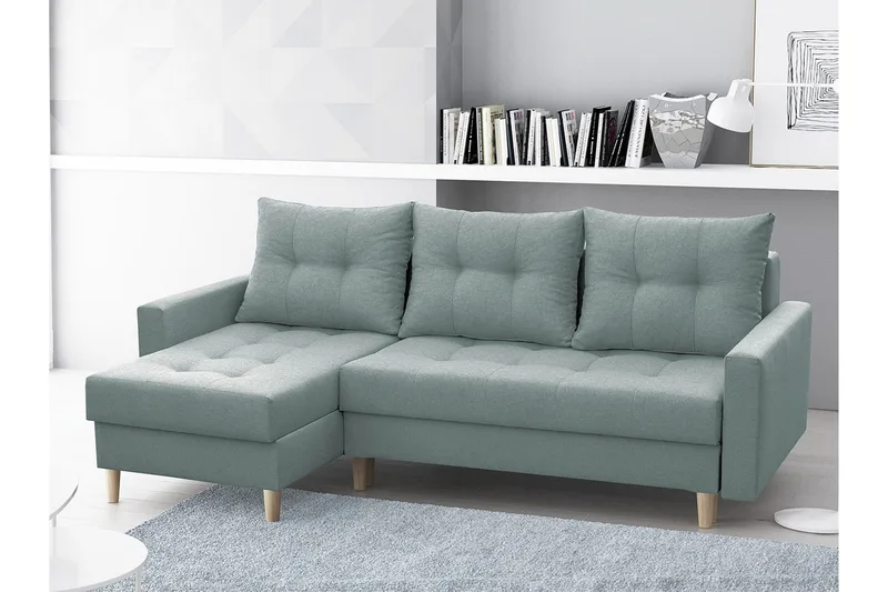 Bodo Divansovesofa 222x140x90 cm - Grå - Møbler - Sofaer - Sovesofaer - Sovesofa divan
