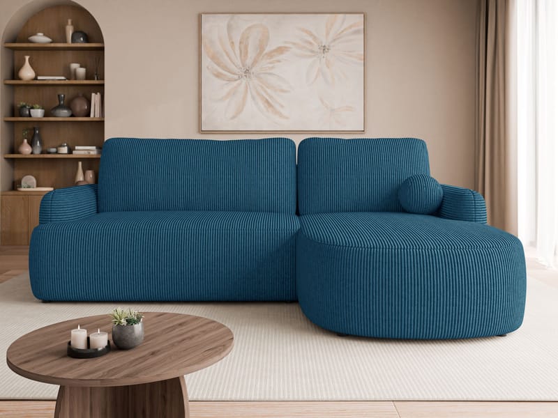Branrel 3-seters sofa med divan - blå - Møbler - Sofaer - Sovesofaer - Sovesofa divan