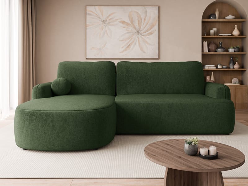 Branrel 3-seters sofa med divan - grønn - Møbler - Sofaer - Sovesofaer - Sovesofa divan