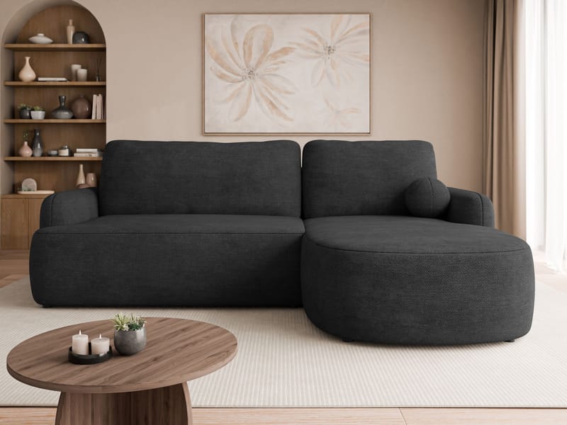Branrel 3-seters sofa med divan - Svart - Møbler - Sofaer - Sovesofaer - Sovesofa divan