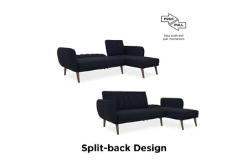 Brittany Divansovesofa Marineblå - Novogratz - Møbler - Sofaer - Sovesofaer - Sovesofa divan