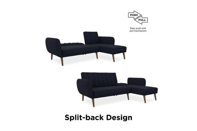 Brittany Divansovesofa Marineblå - Novogratz - Møbler - Sofaer - Sovesofaer - Sovesofa divan