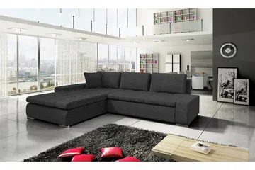 Cerys Hjørnesovesofa Universal 140x252 cm med Oppbevaring i Stoff - Grå - Møbler - Sofaer - Sovesofaer - Sovesofa divan