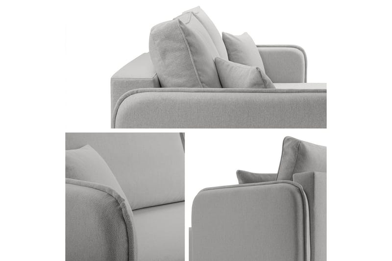 Chandru Sovesofa med Sjeselong 3-seter i Plysj - Gul - Møbler - Sofaer - Sovesofaer - Sovesofa divan