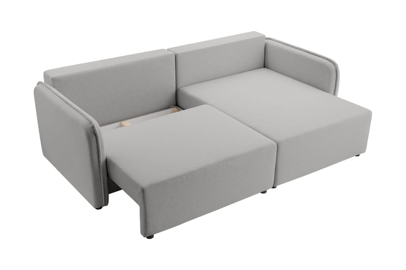 Chandru Sovesofa med Sjeselong 3-seter i Plysj - Gul - Møbler - Sofaer - Sovesofaer - Sovesofa divan