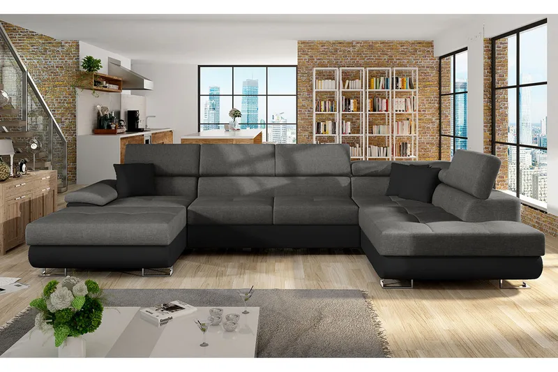 Cotere Hjørnesofa Høyre - Svart - Møbler - Sofaer - Sovesofaer - Sovesofa divan