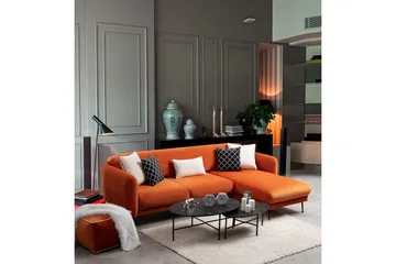 Crivaro Sovesofa med Divan Høyre - Oransje - Møbler - Sofaer - Sovesofaer - Sovesofa divan
