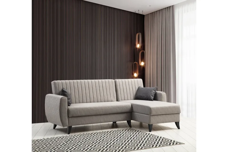 Dalima Sovesofa med Sjeselong 3-seter, Lys grå