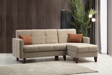 Darcia Sovesofa med Sjeselong 3-seter - Beige - Møbler - Sofaer - Sovesofaer - Sovesofa divan