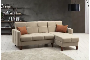 Darcia Sovesofa med Sjeselong 3-seter - Beige - Møbler - Sofaer - Sovesofaer - Sovesofa divan
