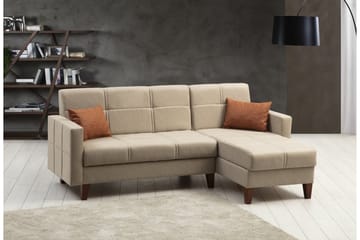 Darcia Sovesofa med Sjeselong 3-seter - Beige - Møbler - Sofaer - Sovesofaer - Sovesofa divan