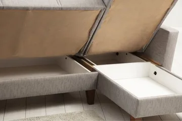 Darcia Sovesofa med Sjeselong 3-seter - Lys grå - Møbler - Sofaer - Sovesofaer - Sovesofa divan