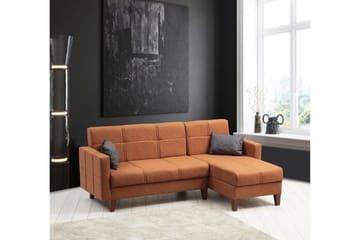 Darcia Sovesofa med Sjeselong 3-seter - Rød - Møbler - Sofaer - Sovesofaer - Sovesofa divan