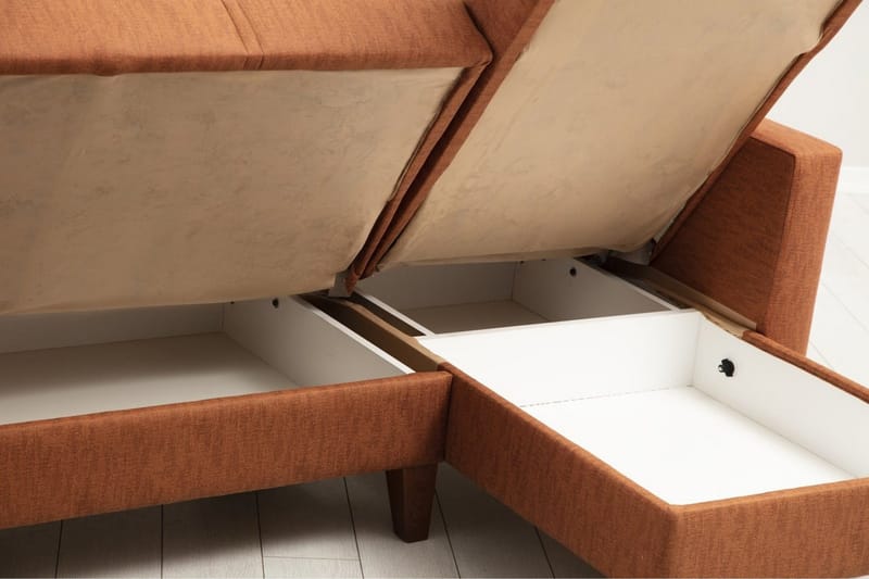 Darcia Sovesofa med Sjeselong 3-seter - Rød - Møbler - Sofaer - Sovesofaer - Sovesofa divan