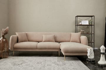 Devika Sovesofa med Sjeselong 4-seter - Beige - Møbler - Sofaer - Sovesofaer - Sovesofa divan