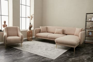 Devika Sovesofa med Sjeselong 4-seter - Beige - Møbler - Sofaer - Sovesofaer - Sovesofa divan
