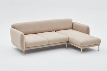 Devika Sovesofa med Sjeselong 4-seter - Beige - Møbler - Sofaer - Sovesofaer - Sovesofa divan