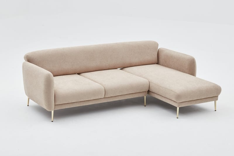 Devika Sovesofa med Sjeselong 4-seter - Beige - Møbler - Sofaer - Sovesofaer - Sovesofa divan