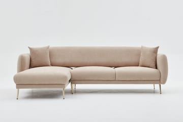 Devika Sovesofa med Sjeselong 4-seter - Beige - Møbler - Sofaer - Sovesofaer - Sovesofa divan