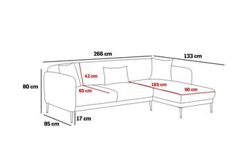 Devika Sovesofa med Sjeselong 4-seter - Beige - Møbler - Sofaer - Sovesofaer - Sovesofa divan