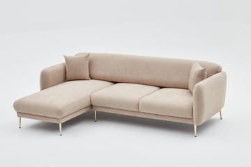 Devika Sovesofa med Sjeselong 4-seter - Beige - Møbler - Sofaer - Sovesofaer - Sovesofa divan