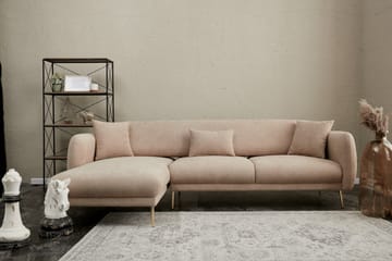 Devika Sovesofa med Sjeselong 4-seter - Beige - Møbler - Sofaer - Sovesofaer - Sovesofa divan