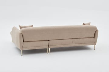 Devika Sovesofa med Sjeselong 4-seter - Beige - Møbler - Sofaer - Sovesofaer - Sovesofa divan