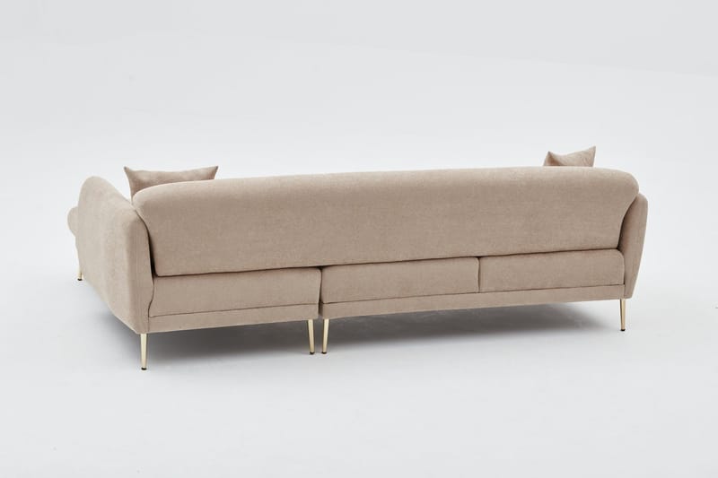Devika Sovesofa med Sjeselong 4-seter - Beige - Møbler - Sofaer - Sovesofaer - Sovesofa divan