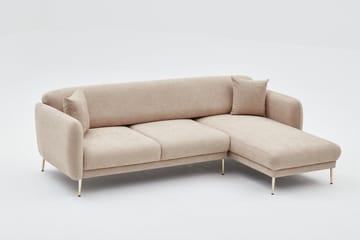 Devika Sovesofa med Sjeselong 4-seter - Beige - Møbler - Sofaer - Sovesofaer - Sovesofa divan