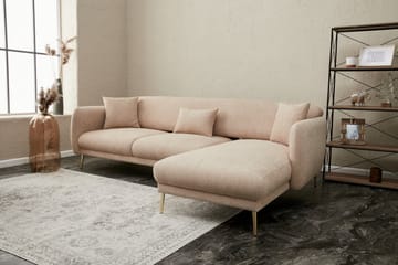 Devika Sovesofa med Sjeselong 4-seter - Beige - Møbler - Sofaer - Sovesofaer - Sovesofa divan