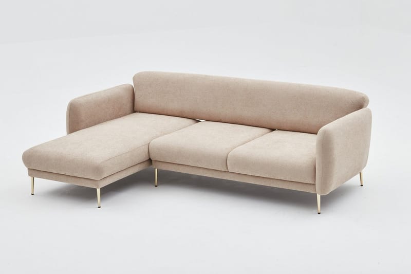 Devika Sovesofa med Sjeselong 4-seter - Beige - Møbler - Sofaer - Sovesofaer - Sovesofa divan