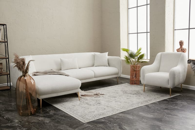 Devika Sovesofa med Sjeselong 4-seter - Lys beige - Møbler - Sofaer - Sovesofaer - Sovesofa divan
