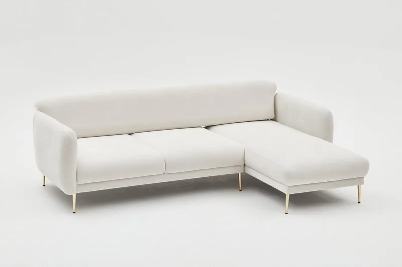 Devika Sovesofa med Sjeselong 4-seter - Lys beige - Møbler - Sofaer - Sovesofaer - Sovesofa divan