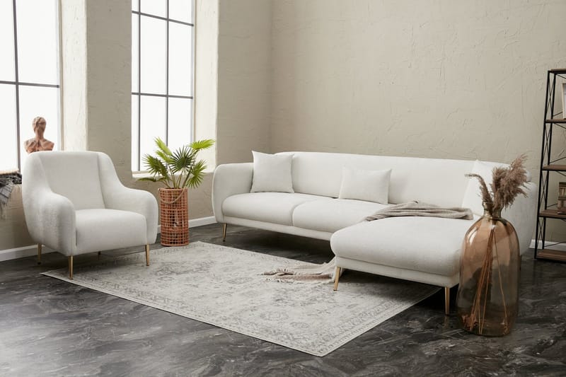 Devika Sovesofa med Sjeselong 4-seter - Lys beige - Møbler - Sofaer - Sovesofaer - Sovesofa divan