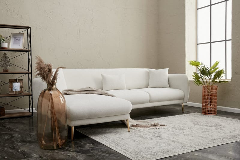 Devika Sovesofa med Sjeselong 4-seter - Lys beige - Møbler - Sofaer - Sovesofaer - Sovesofa divan
