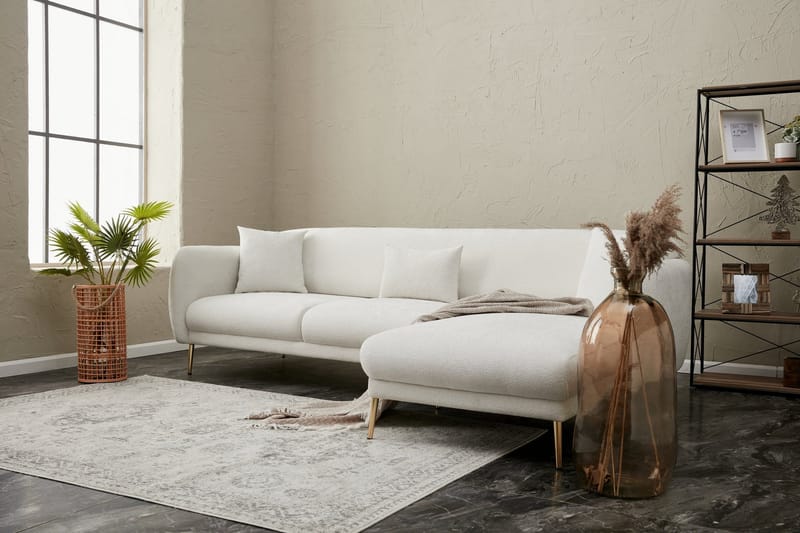 Devika Sovesofa med Sjeselong 4-seter - Lys beige - Møbler - Sofaer - Sovesofaer - Sovesofa divan