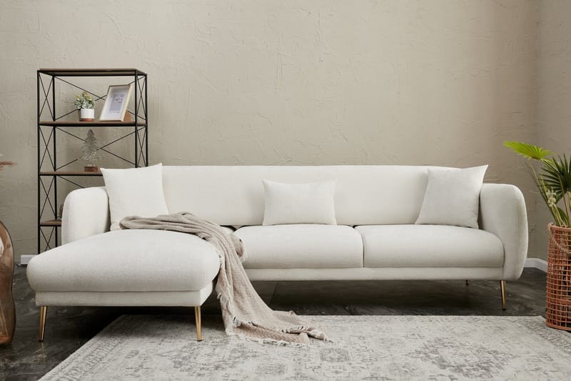 Devika Sovesofa med Sjeselong 4-seter - Lys beige - Møbler - Sofaer - Sovesofaer - Sovesofa divan