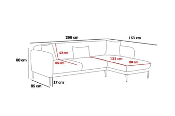 Devika Sovesofa med Sjeselong 4-seter - Lys beige - Møbler - Sofaer - Sovesofaer - Sovesofa divan