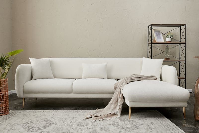 Devika Sovesofa med Sjeselong 4-seter - Lys beige - Møbler - Sofaer - Sovesofaer - Sovesofa divan