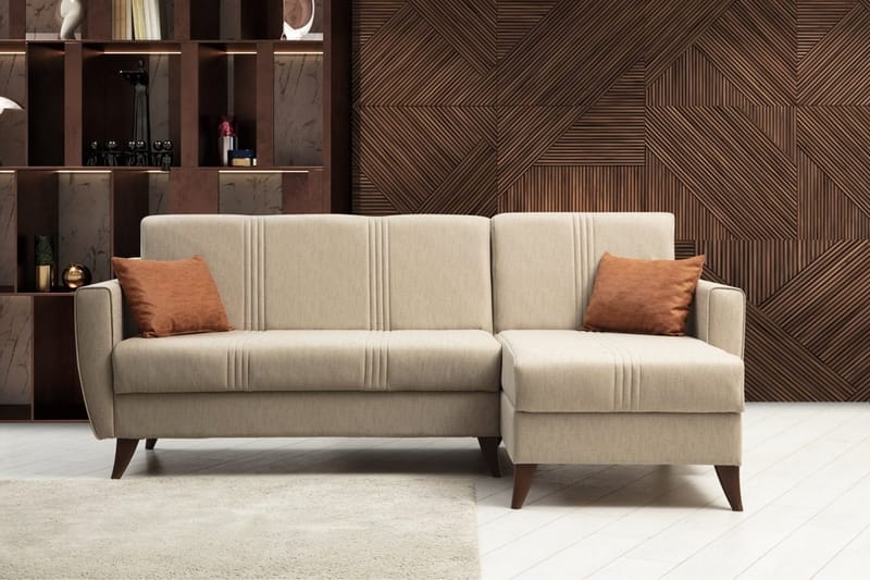 Dewan Sovesofa med Divan 3-seter - Beige - Møbler - Sofaer - Sovesofaer - Sovesofa divan
